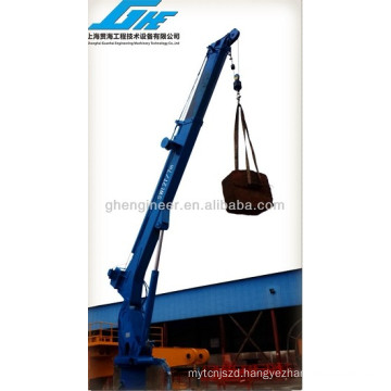 2t 16m small size hydraulic Telescopic Boom Marine Crane for sale